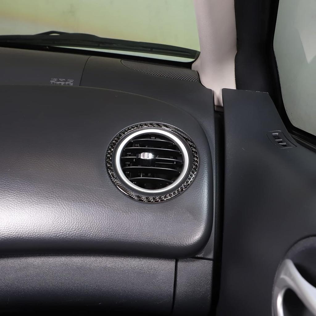 Car Side Air Outlet Vent Frame Sticker for Mitsubishi Eclipse 2006-2011, 2PCS Soft Real Carbon Fiber Car Interior Dashboard Side Air Vent Cover Decal