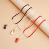 Fashion Vintage Sexy Ceramic Heart Pendant Necklace for Women Female Boho Geometric Baroque Double-layer Crystal Chain Jewelry