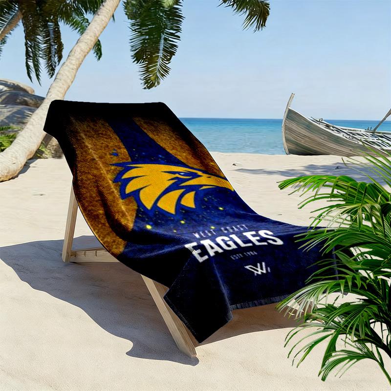 West Coast Eagles Print Beach Towel, Large Soft Quick Dry Towel for Beach Camping Swimming
