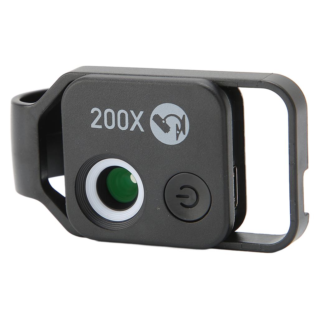 200X Phone Mini Pocket Microscope with CPL Lens Universal Phone Microscope Clip for IPhone for AndriodBlack