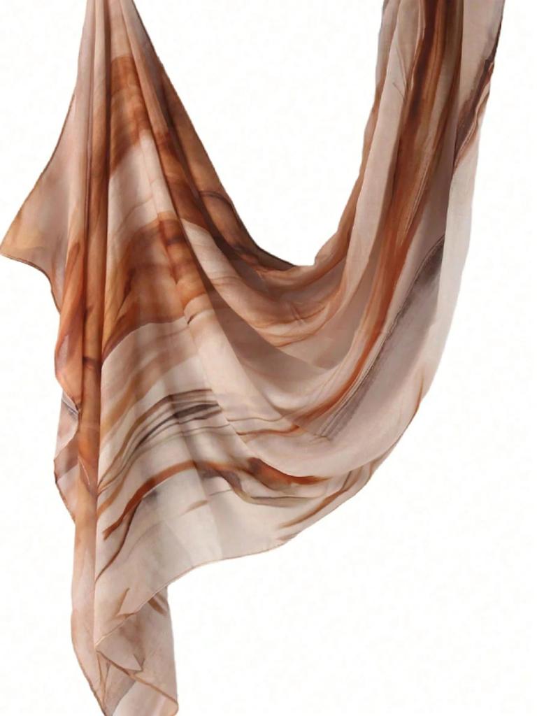 Bohemian Watercolor Print Hijab Women Soft Islam Ramadan Muslim Hijabs Foulard Shawl Wrap Turban Scarf Headscarf Outdoor Photo