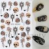 New Nail Art Stickers Halloween Cartoon Scar Pumpkin Bat Spider Web Adhesive Nail Sticker