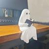 Halloween Kleine Geist Statue Ornamente zum Lieben Lesen, Kunstharzhandwerk Kleiner Geist Lese Dekoration, Geeignet für Wohnzimmer