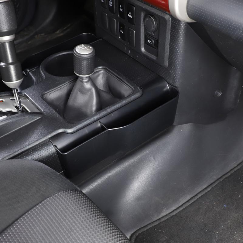 Car Gear Panel Side Storage Box Card Coin Organizer Tray For Toyota FJ Cruiser 2007- ABS Black Stowing Tidying