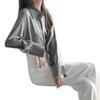 2025 Women's Stylish Satin Long-Sleeve Commuter Shirt - Slim Fit for Spring & Autumn