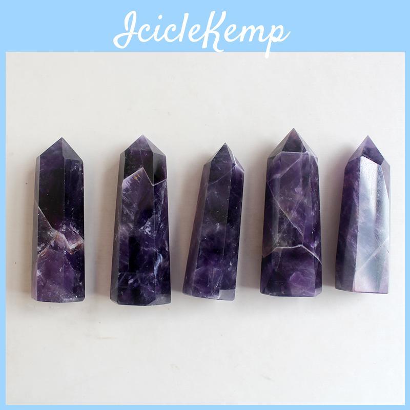 Decorative Natural Purple Dream Amethyst Quartz Crystal Stone Point Healing Wand