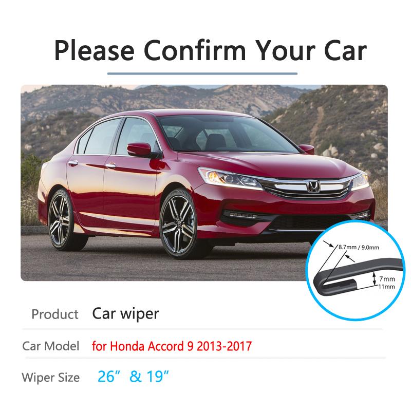 Car Wiper Blades Windshield for Honda Accord 9 9.5 2013 2014 2015 2016 2017 IX Front Window Windscreen Car Accessories Goods