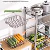 Modern 2-Tier Kitchen Storage Rack with Baskets