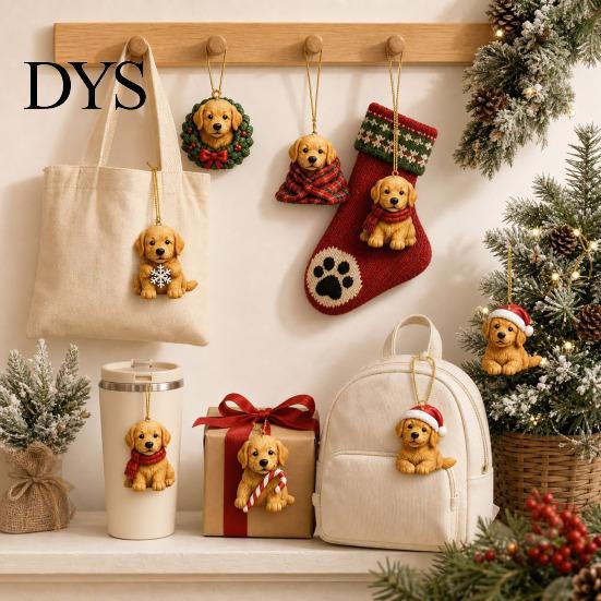 Christmas Advent Calendar Dog 2026, 24 Days Countdown with Pcs Holiday Party Supplies 2D Acrylic Cute Pendants, Lovers Gift for Tree Decor Box Kids