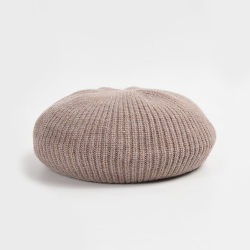 LALA Wool Knit Beret Hat - Beige