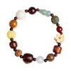 Multicolored Chalcedony Gourd Bracelet with Eighteen Handmade Prayer Beads and Five Sutras