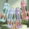 1PC Hiking King Forest Outdoor Print 750ml Color Plastic Sports Water Bottle Leakproof Flip Straw Lid Suitable for Sports Office Home Use