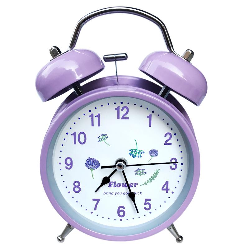 

4 Silent Metal Alarm Clock with Light & Customizable Logo for Kids/Students