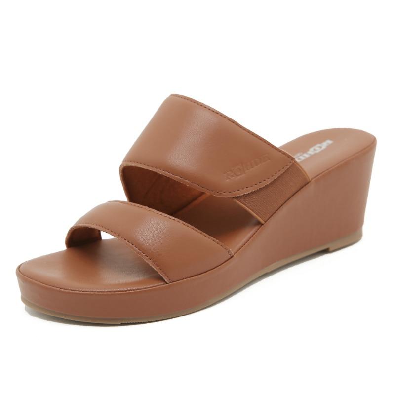 2025 Letní Boty Dámské Klínky Sandály Letní Dovolená Módní Značka Dámské Sandály na Vysokém Podpatku Protiskluzové Podpatky 6cm Černá Hnědá Plus Size 41