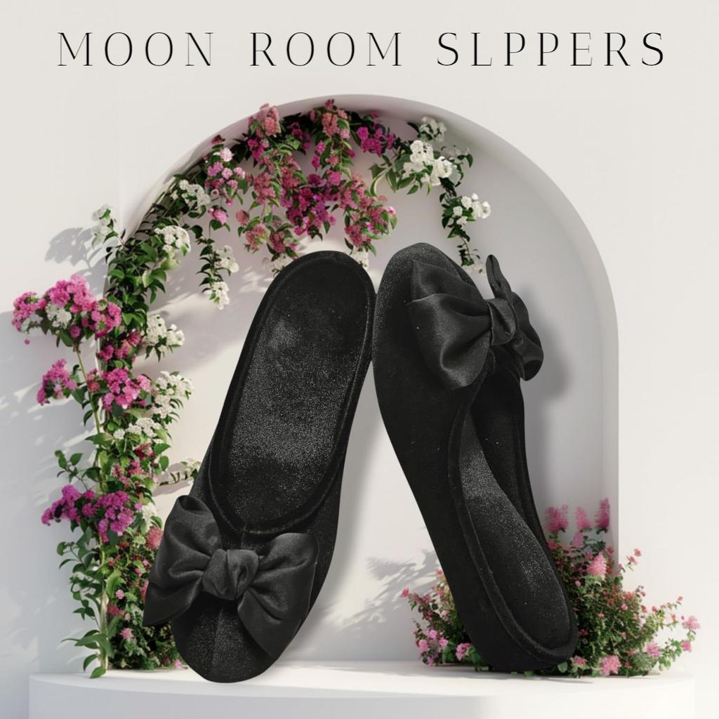 Přenosné pantofle na 4cm podpatku pro návštěvy u vchodu a ve třídě [MOON ROOM] Promoce, Obřady, (L (23,5-24,5 cm), Černá)