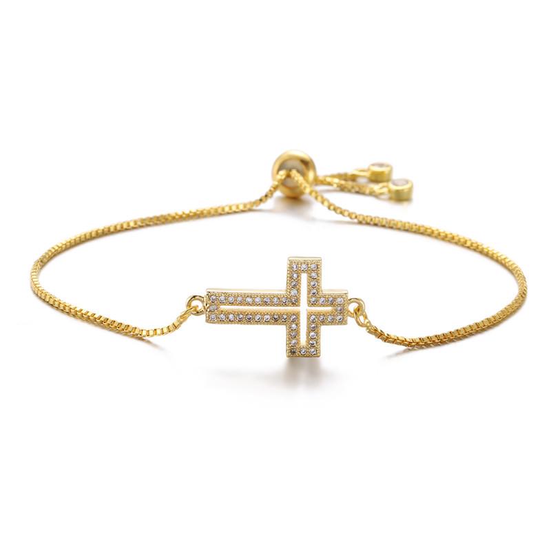 2022 New Adjustable Geometric Hollow Bracelet with Real Gold Color-Preserving Electroplating for Europe and America