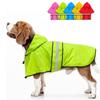 High Visibility Dog Hooded Raincoat Reflective Strip Pet Fluorescent Clothes Dog Rain Cloak  Puppy