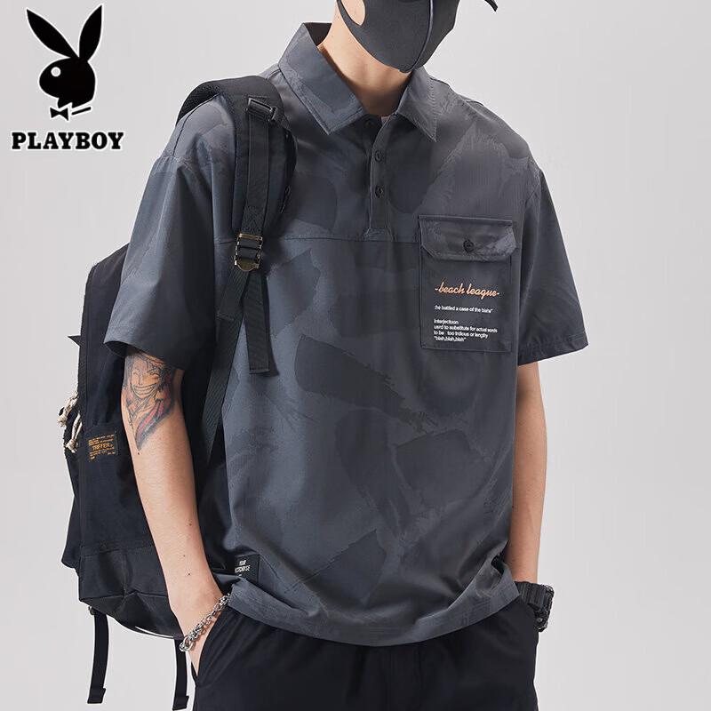 Playboy Men s Summer Loose Fit Polo Shirt 3XL