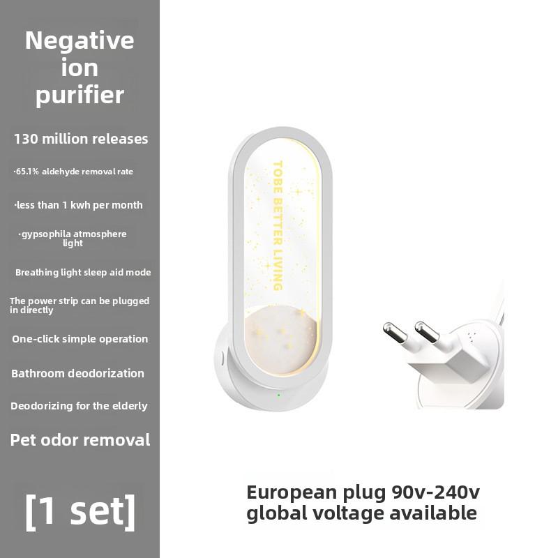 

Mini Negative Ion Air Purifier Toilet Bathroom Deodorization Formaldehyde Removal Starry Sky Ambient Light