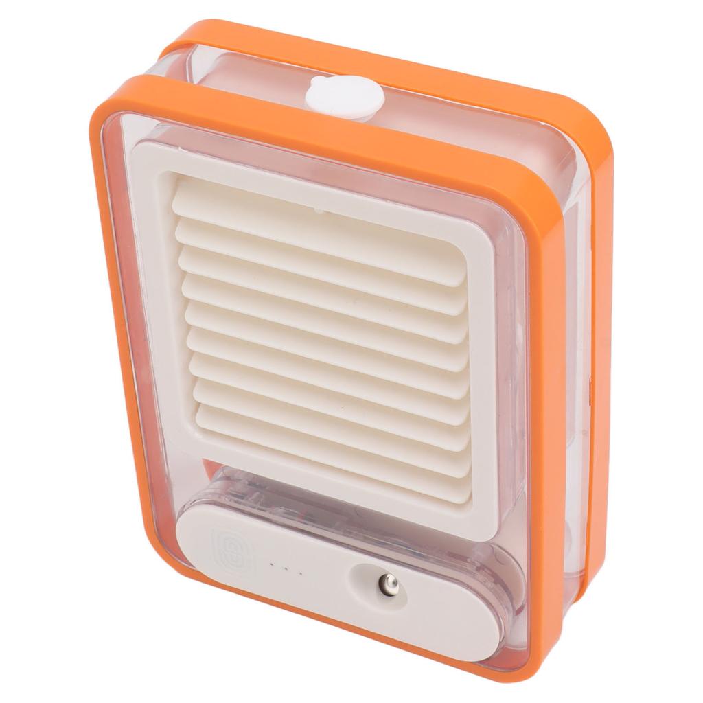 Table Air Cooler Usb Charging Orange Portable Mini Desktop Humidifier Fan Low Noise with Colored Night Light