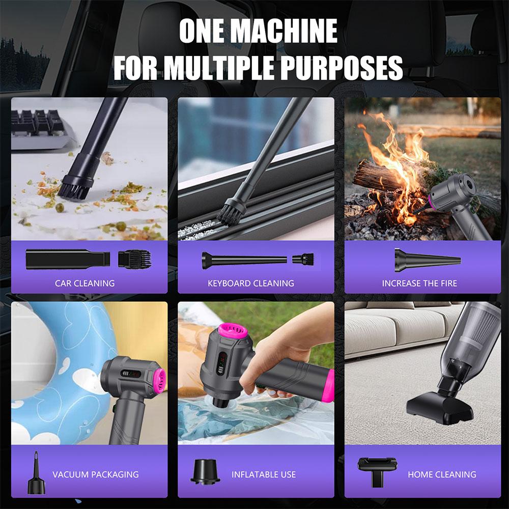 16000PA 3 Gears adjustable Type-C Charging Electric Air Duster Blow Drying Dust Removal Car Vacuum Cleaner Cleaning Blower Tool Portable