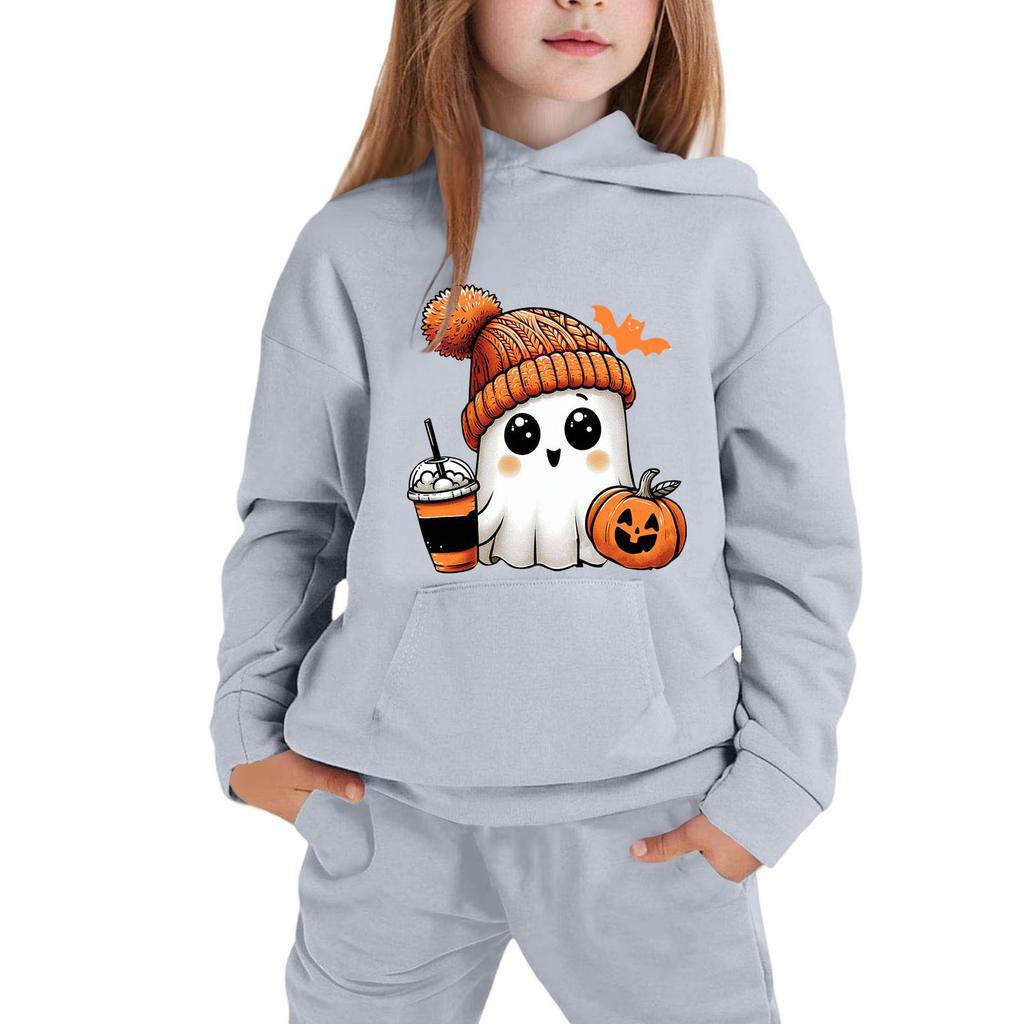 Kids Pullover Hoodie with Halloween Print for Boys Girls