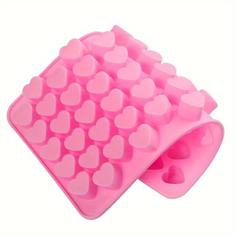 55 Mini Heart Shapes Silicone Soap Crayon Ice Cube Candy Decoration Chocolate Mold, Reusable Cake Mold Baking Kitchen Supplies