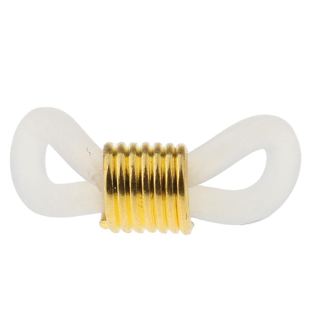 45Pcs Eyeglasses Reading Eyeglass Spectacle Chain Strap Holder Loop Ends Rubber Brass 20mm -
