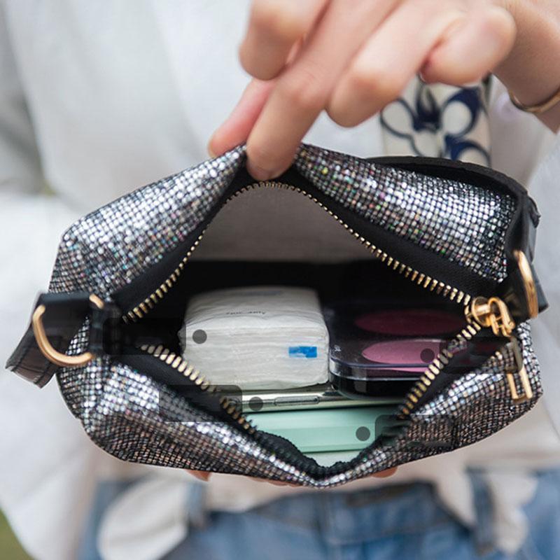 IELGY Kjede Paljetter Bærbar Mote Putepose Skulderveske Crossbody Håndveske Stor Kapasitet Lett Casual