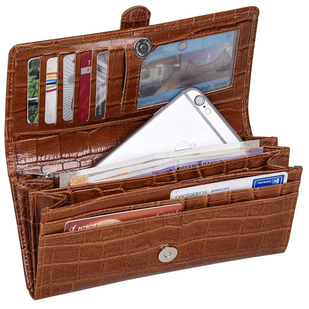 Danny Cognac Ledergeldbörse für Damen