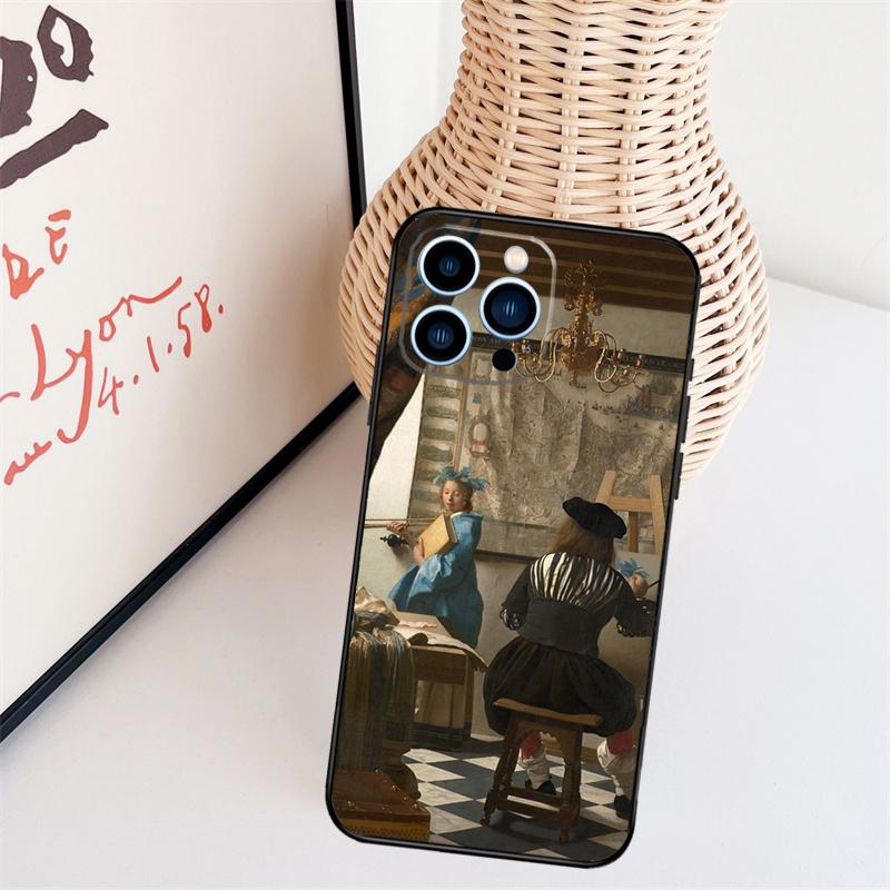 Johannes Vermeer Telefoonhoesje Voor iPhone 16 Pro Max 15 14 13 11 12 17 Pro Max mini 15 16 Plus 16e 17 Air Cover