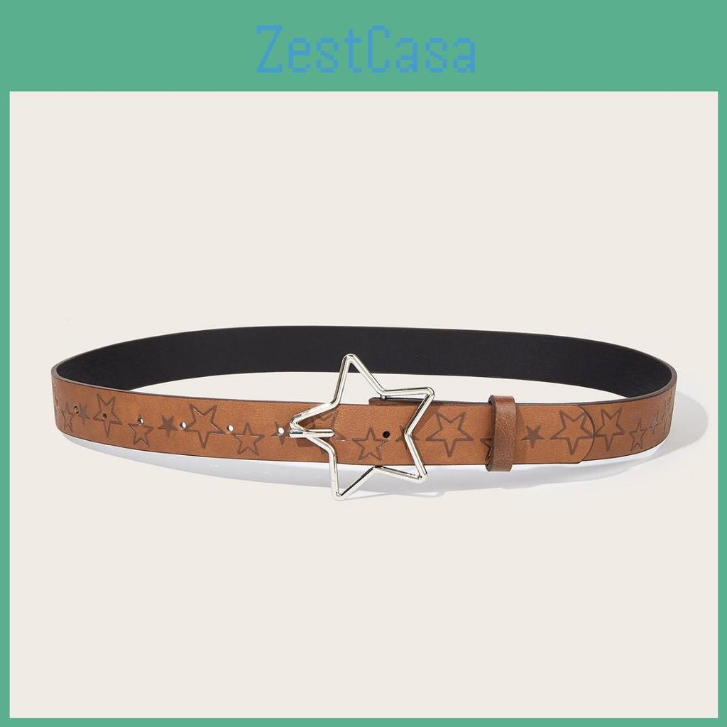 Leather Ethnic Belt Star Pattern Women Denim Pairing Summer Supplies Fashion