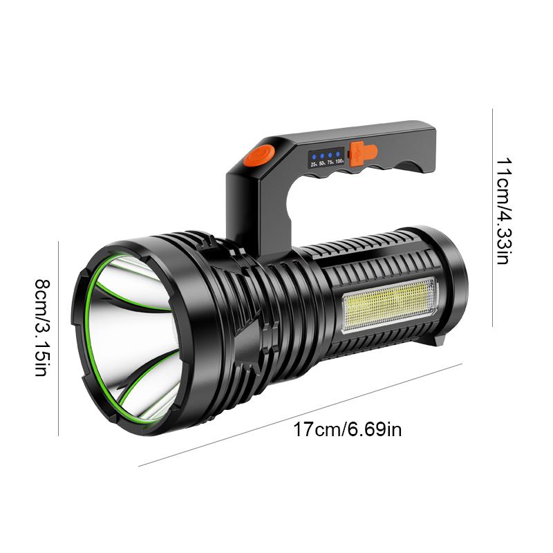 Outdoor handheld light searchlight portable flashlight high-power dual beam hanging light LED long-range construction site emer