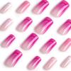 Nail Piece Long Pink Purple Gradual Change Four-color Line Nail Piece Nail Fake Nail Nail Piece