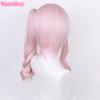Anime Synthetic Hair Akiyama Mizuki Cosplay Wig Long 45cm Light Pink Curly Wig Heat Resistant Hair Halloween Party Woman Wigs