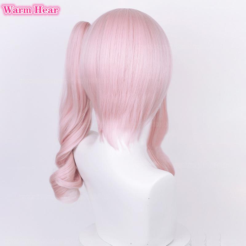 Anime Synthetic Hair Akiyama Mizuki Cosplay Wig Long 45cm Light Pink Curly Wig Heat Resistant Hair Halloween Party Woman Wigs