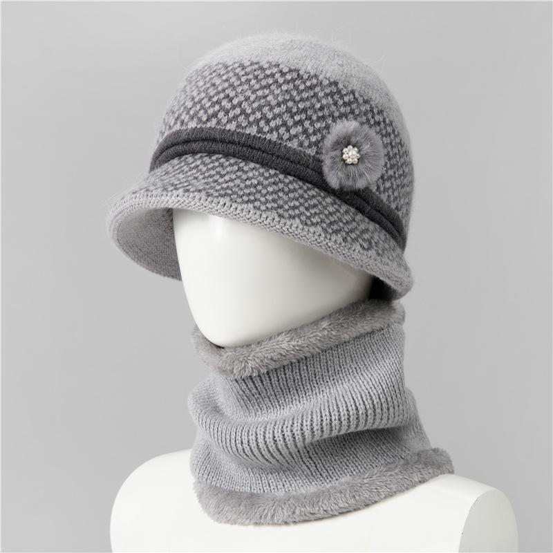Hat Women'S Season Ear Protection Warm Mom Hat Fleece Thick Ear Protection Grandma Grandma Elderly Cotton Hat