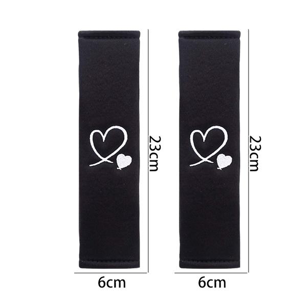 Cute Heart Seat Belt Cover Shoulder Pad for Women Girl Comfortable Shoulder Protector Universal Car Accessories with Embroidery