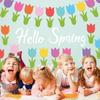 45 Pieces Tulips Shaped Paper Cutouts Spring Flower Designs for Wall Decoration and Kids Crafts