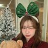 Non-slip Bowknot Hair Hoop Shiny Christmas Headband Cute Christmas Hairband  Girls