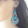 European & American Retro Bohemian Water Drop Earrings - Ethnic Style, Long, Hollow Carved Design