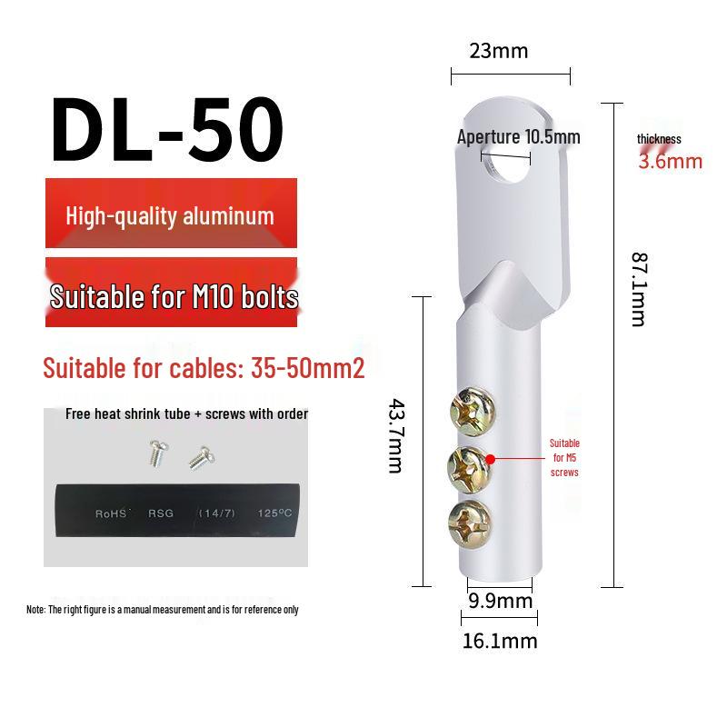 Pressure-Free DT/DL/DTL Copper-Aluminum Wire Lugs Screw Terminal Blocks Cable Connectors