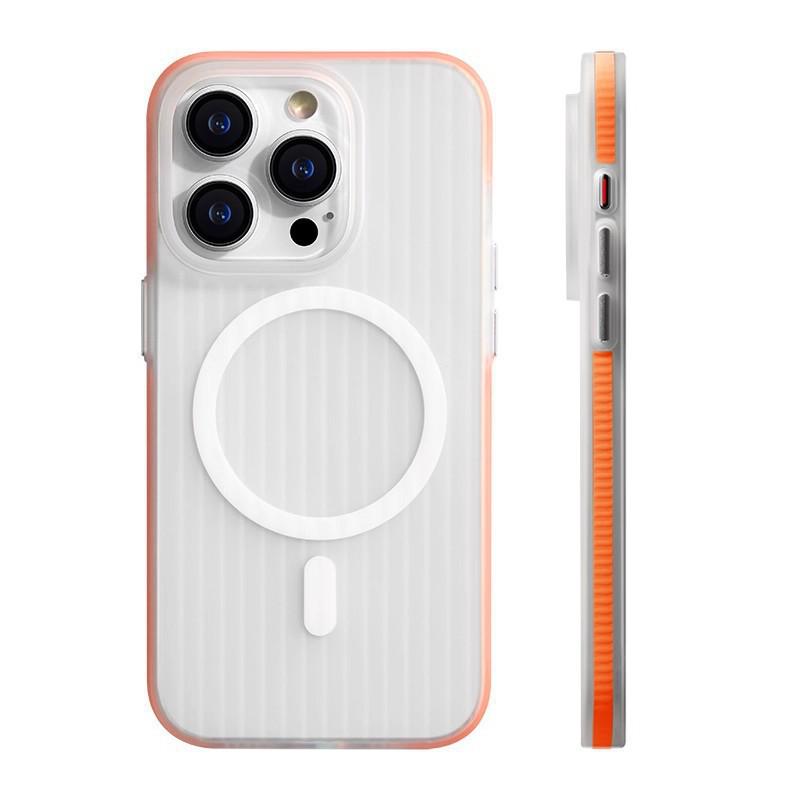 Corrugated Non-Slip Magnetic Case: Semi-Transparent Frosted Protective Cover for iPhone 17, iPhone 16.