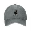 Black Dog Logo Washed Cotton Baseball Cap Unisex Adjustable Fit Classic Dad Hat Streetwear Style Fashion Accessory