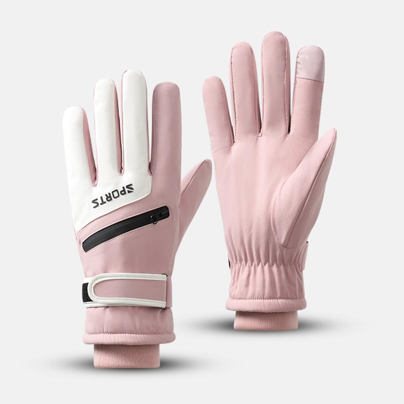 Christmas Gift Thermal Winter Cold Hand Wears Gloves Extreme Weather Snow Ski Gloves Women розовый