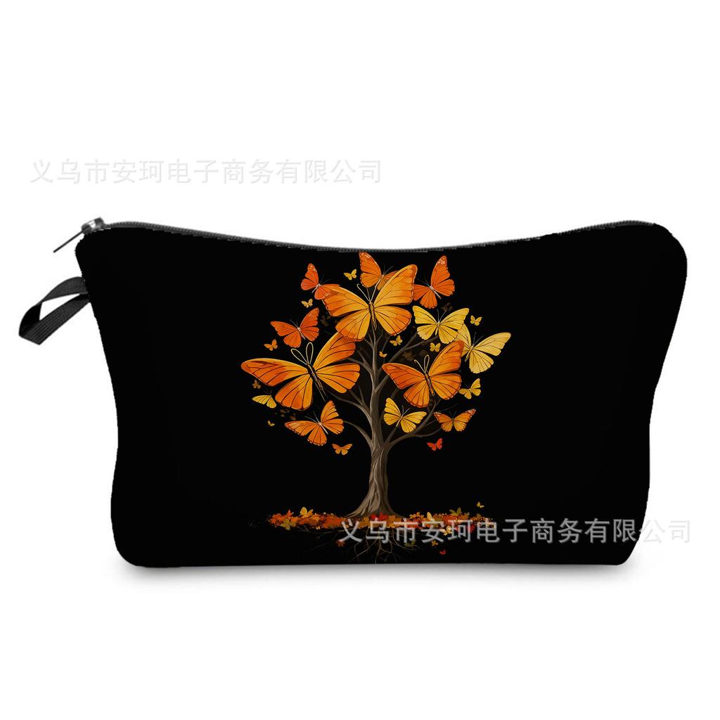 Butterfly Printing Makeup Bag, Nail Polish Storage Bag, Washable Toilet Bag for Daily Travel