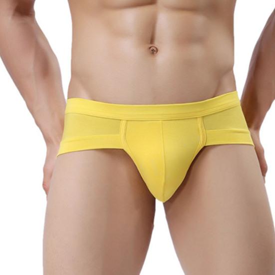 Men Underpants Low Waist Solid Color Thin U Covex Soft Breathable High Elastic Anti-septic Quick Dry No Constraint Pouch Men Briefs Male Underwear
