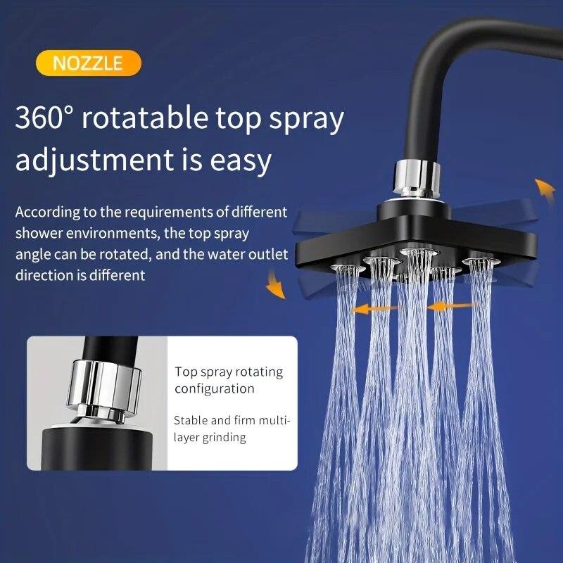 Supercharged Wall-Mounted Shower Head Rotatable Top Spray Shower Head Upgrade Your Bathroom Accessories