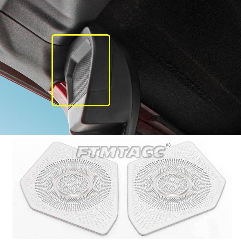 Stainless Steel Car Trunk Speaker Protection Tail Box Cover Trim Sticker for Ford Bronco  2022 2023 Interior