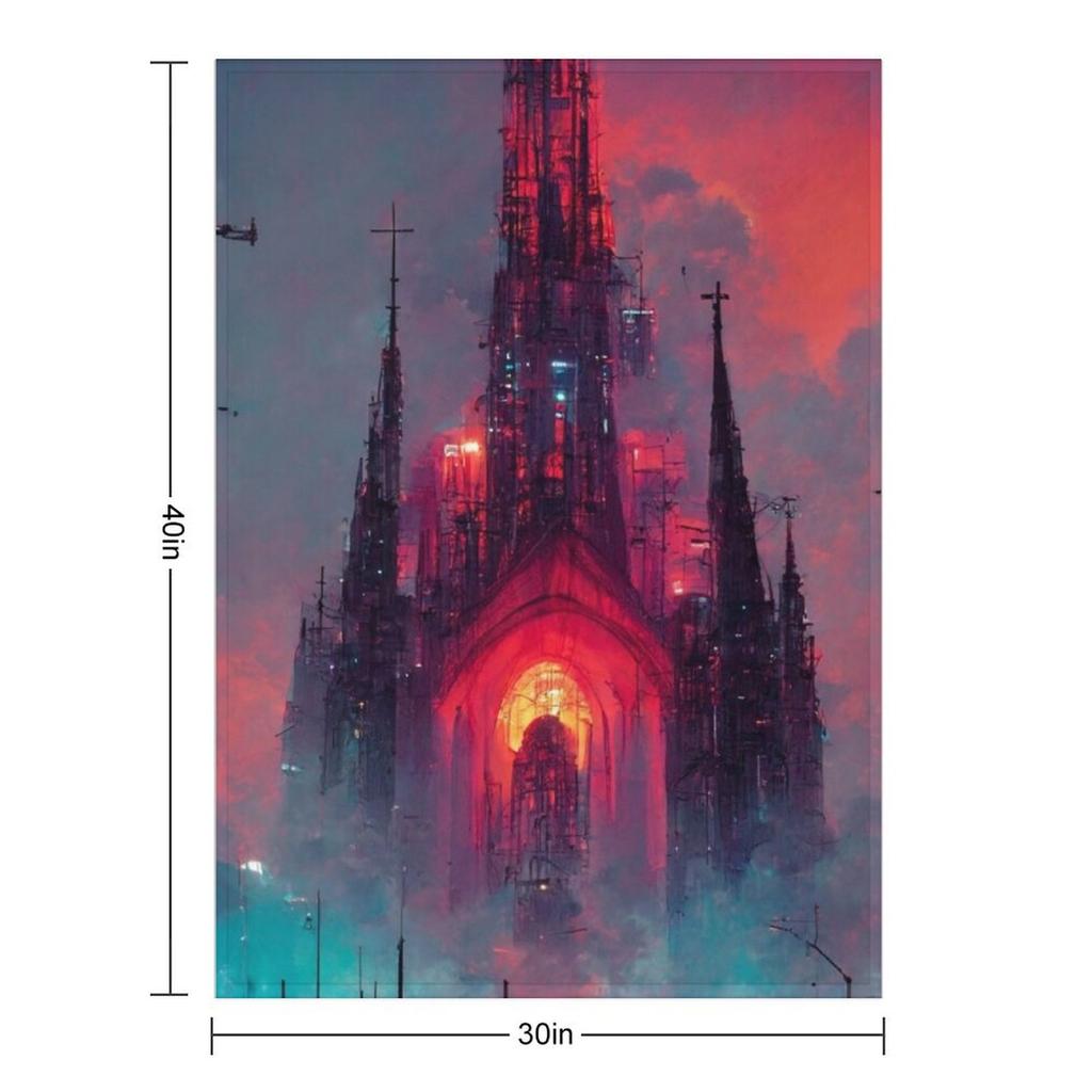 Cyberpunk Cathedral In Sunset Throw Blanket Weighted Summer Beddings Giant Sofa For Baby Blankets